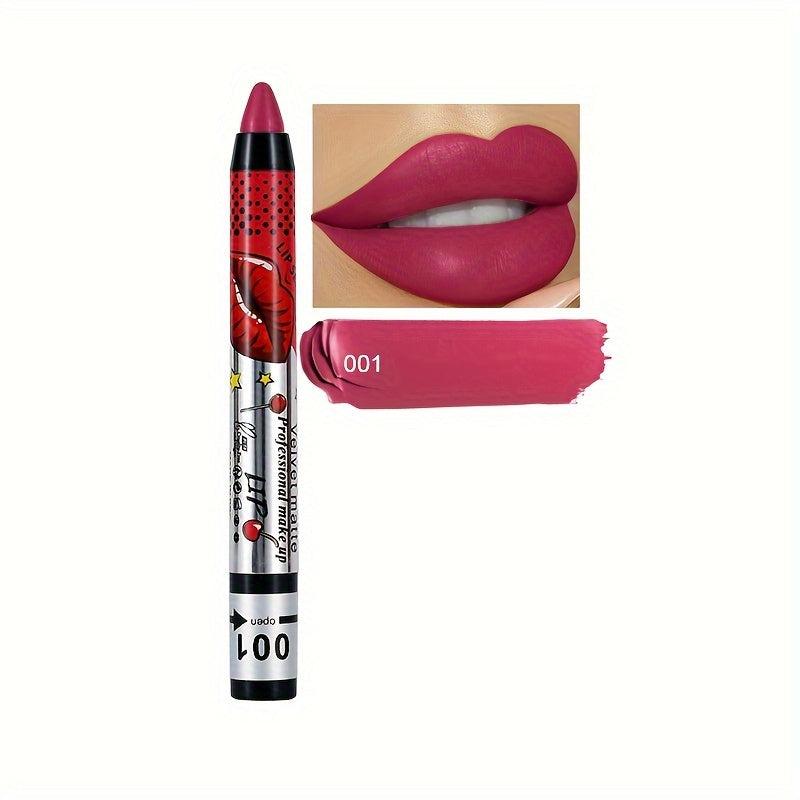 Mujer Bolígrafo de delineador de ojos y labios mate perlado 2 en 1 resistente al agua