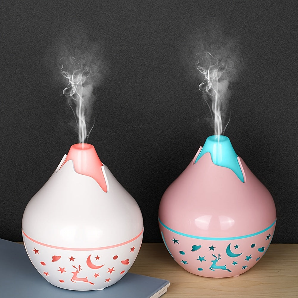 Многофункциональный USB-увлажнитель холодного тумана из пластика с деревянными акцентами для спальни или офиса