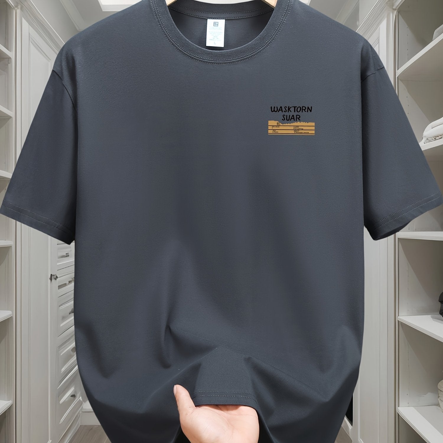 Camiseta casual de algodón con estampado gráfico para hombre, cuello redondo, manga corta, ropa de verano para exteriores