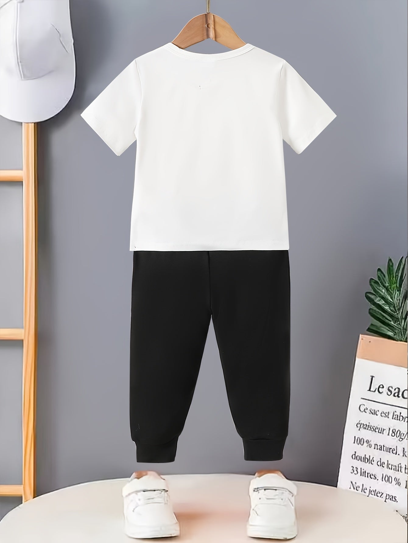 Kichkina O'g'il Bolalar T-shirt va shimlar to'plami Bahor yoz hayvonlari Teddy Bear bosma Polyester kundalik 12 va undan kichik