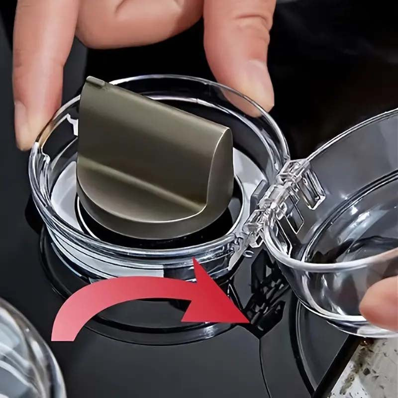 Heat-resistant gas stove knob covers black transparent safety kitchen accessory