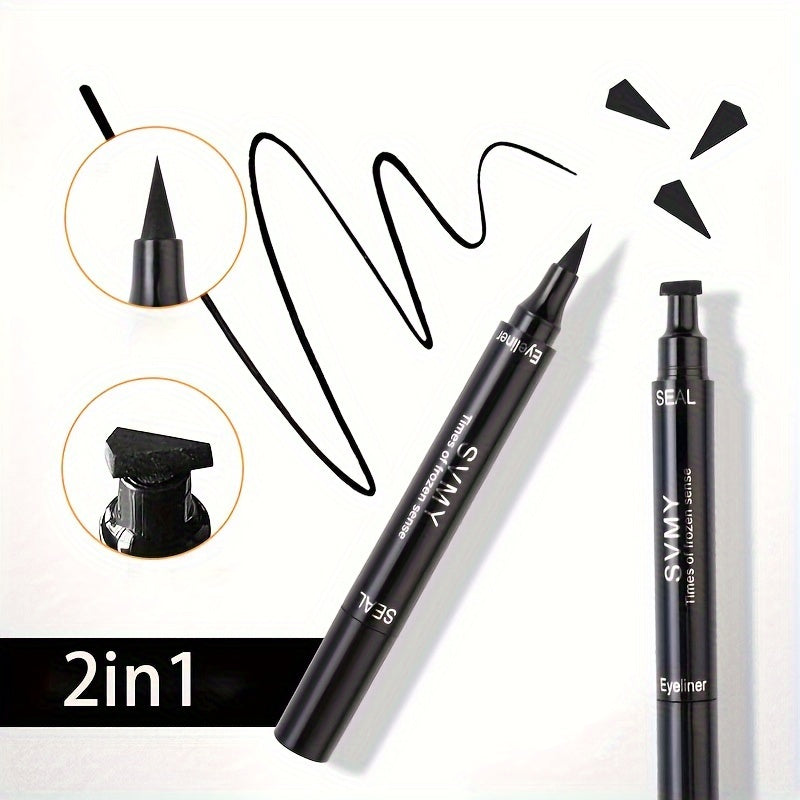 Liquid Eyeliner Pen Women Waterproof Long-Lasting Dual-Tip Black