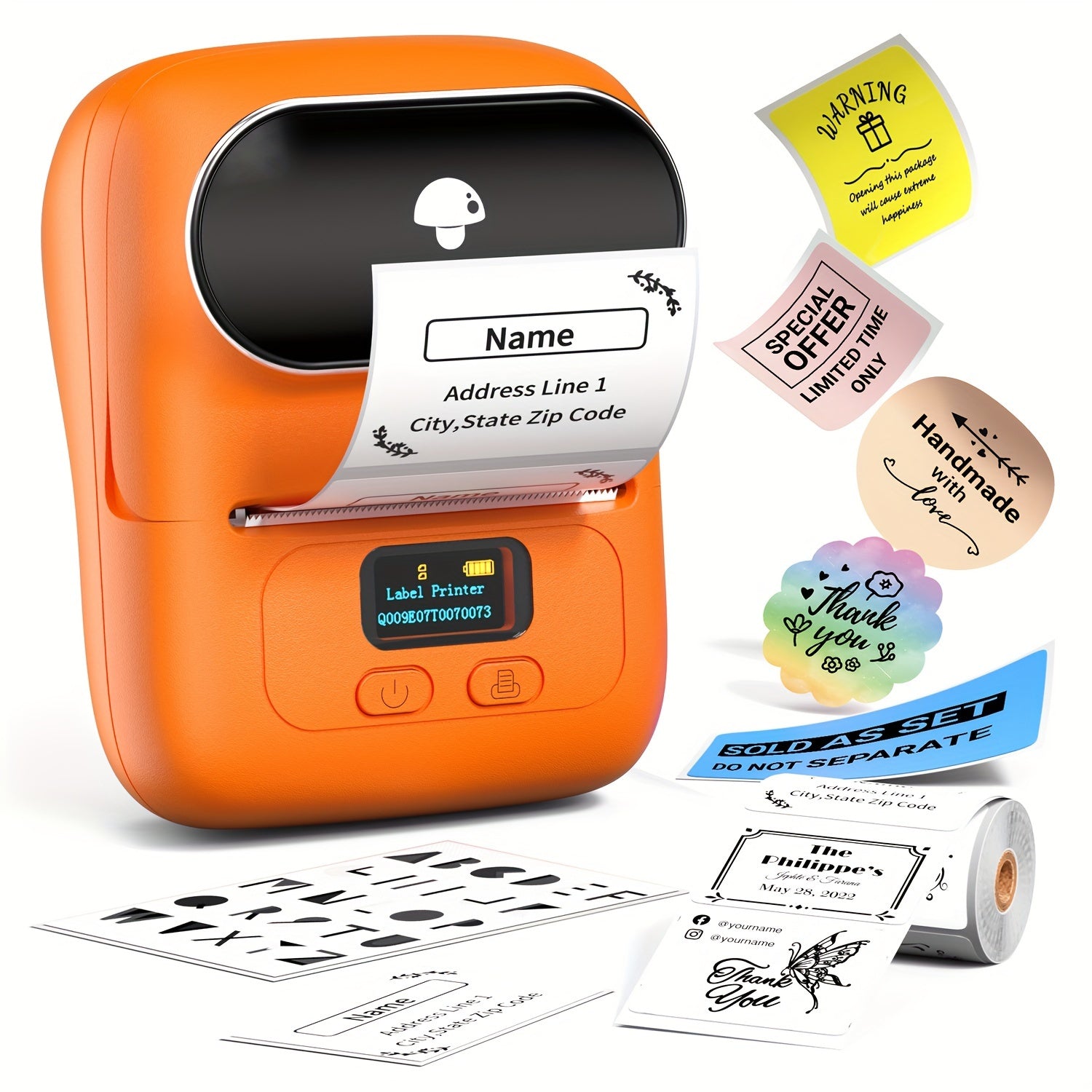 Mini Wireless Thermal Label Printer for Small Business Home Office 0.8-2 Inch