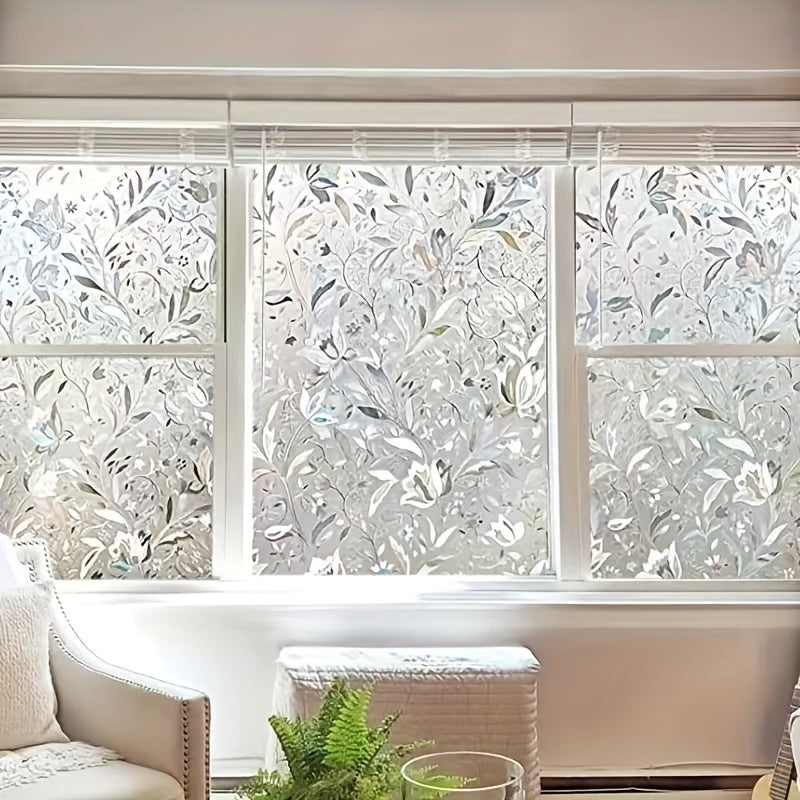 Colorful Tulip Print Glass Film Roll for Windows and Decor