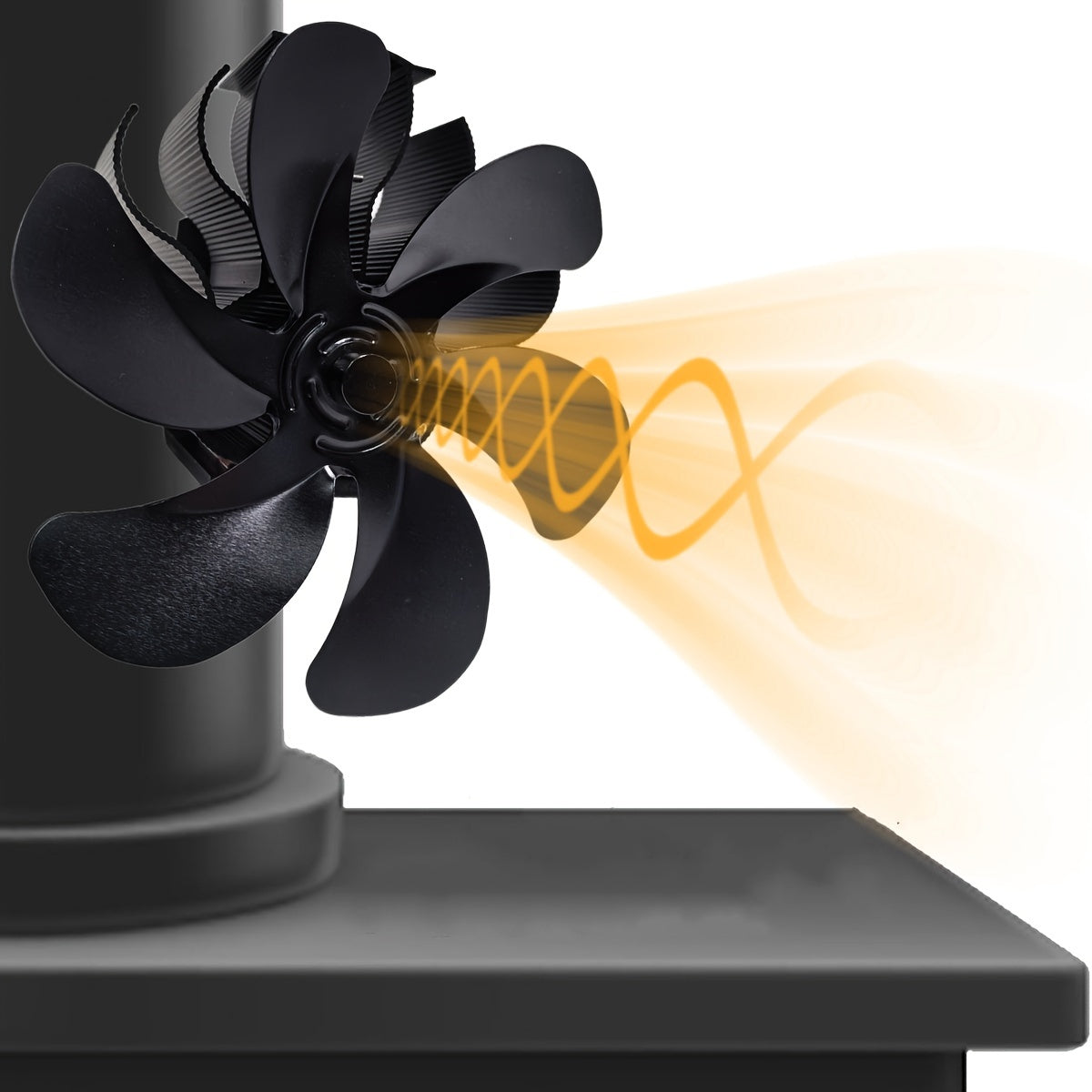 Enhanced Chimney-Mounted Wood Stove Fan for Better Heat Distribution, 6 Quiet Blades