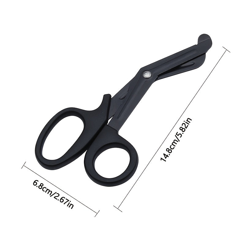Stainless Steel Safety Scissors Black Coated Sharp Outdoor Use Hand-Friendly
