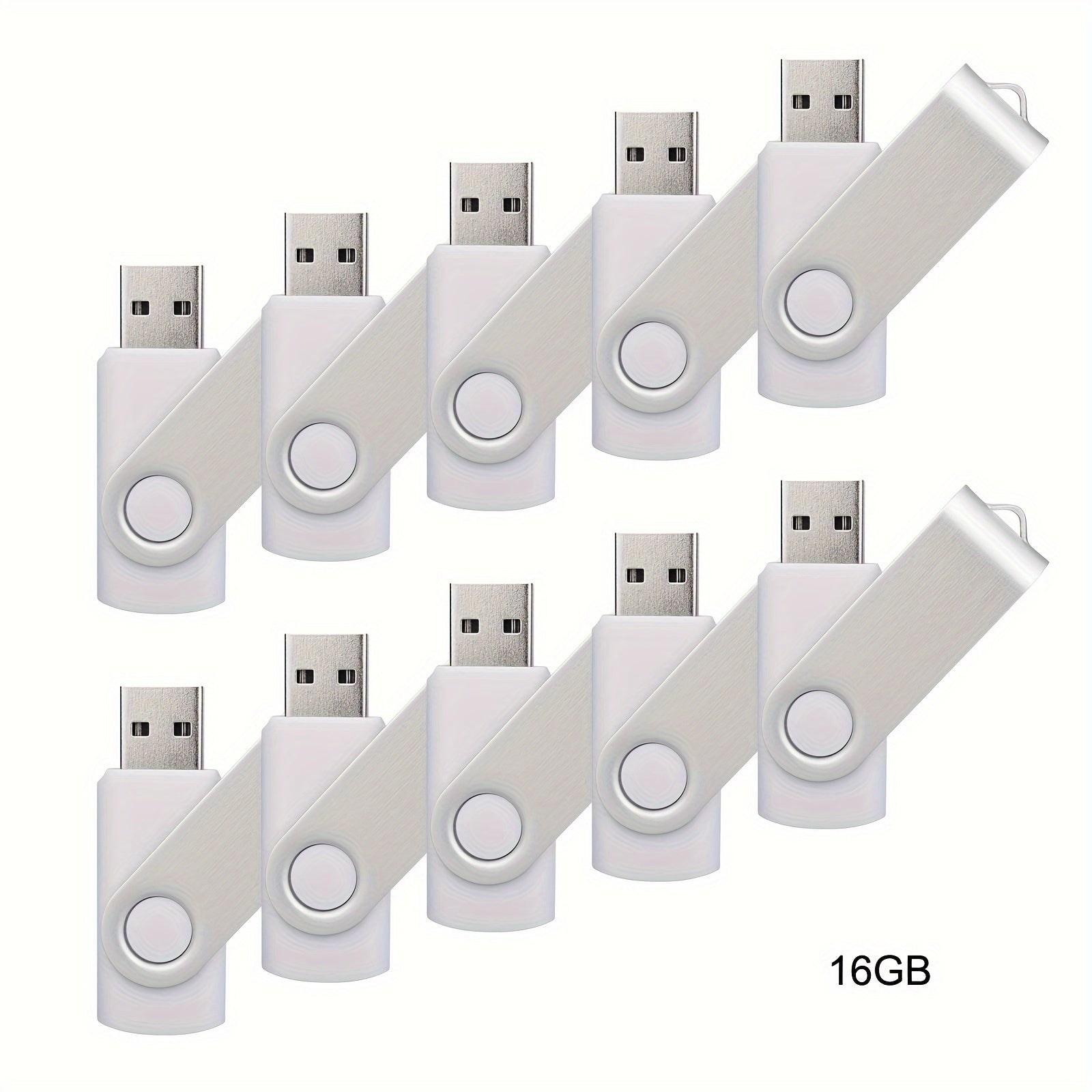 10 ta USB 2.0 flesh drayvlar 4GB 8GB 16GB 32GB 64GB aylanadigan LED indikator bilan