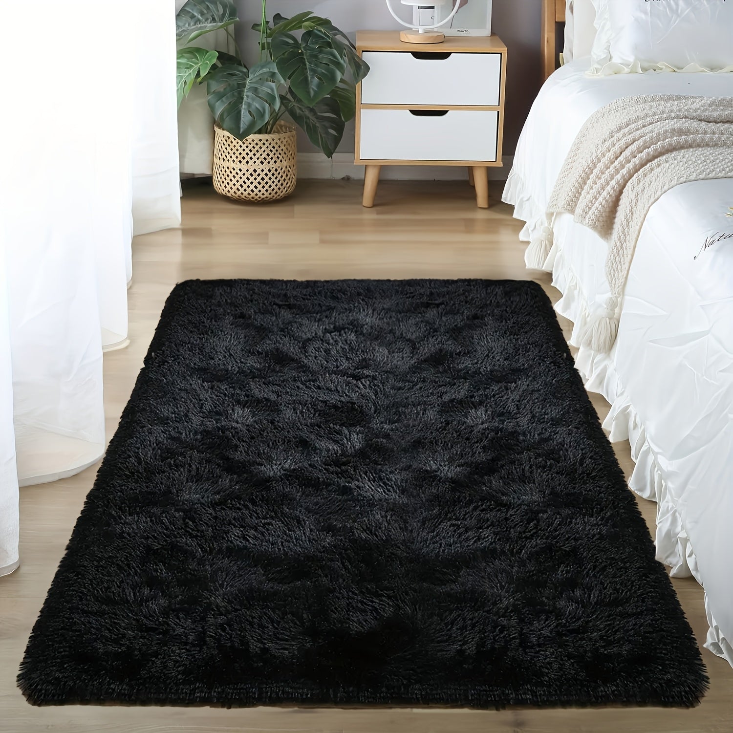 Soft Plush Drum Carpet Area Rug Non-Slip Washable Fabric Bedroom Living Room Dorm Decor
