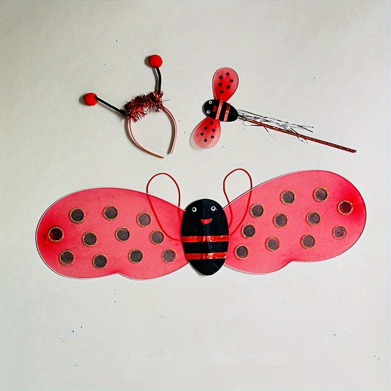 Dance Costume for Girls Tutu Skirt Bee Wings Headband and Dancewear Set