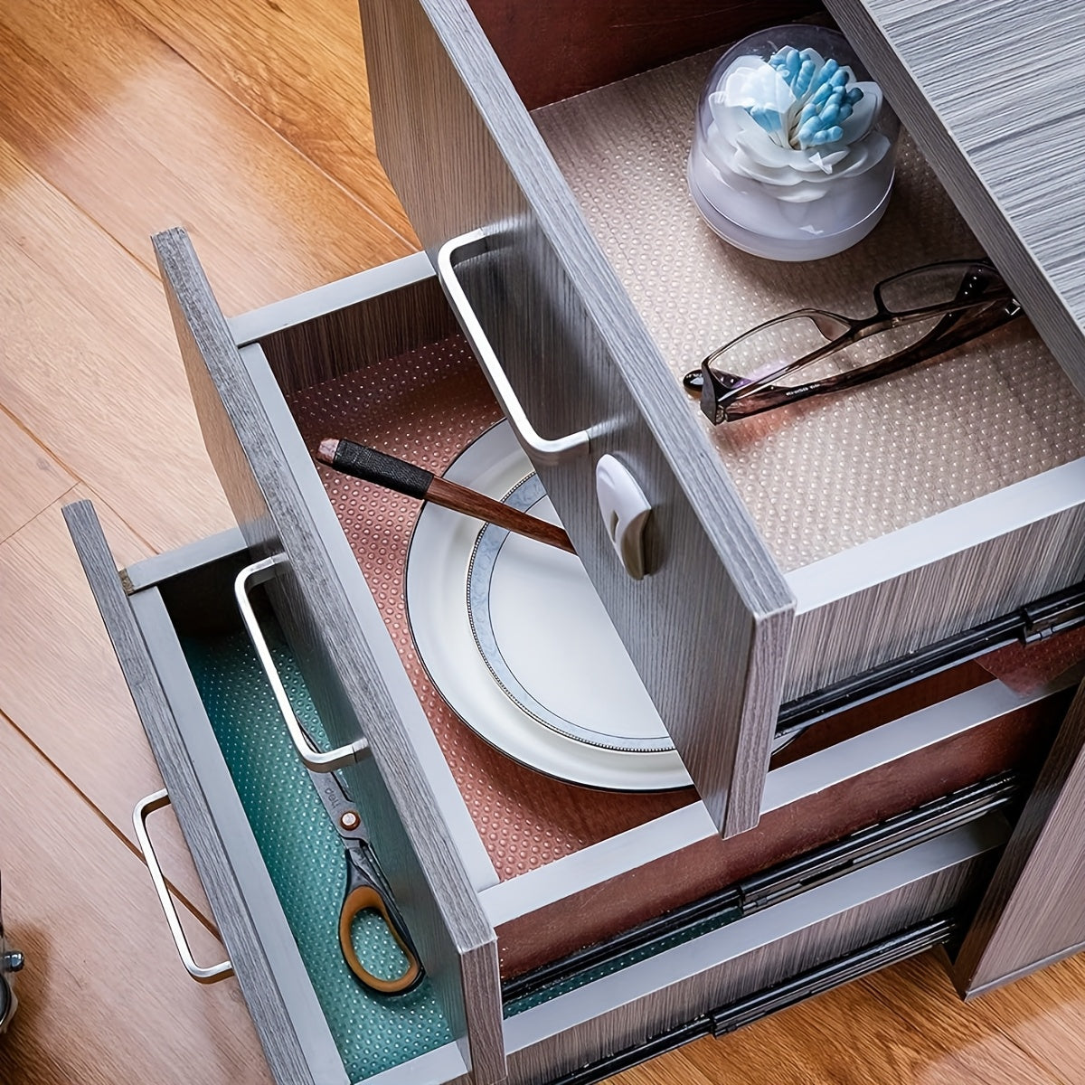 6pcs Silicone Refrigerator Liners Cuttable Waterproof Washable Shelf Mats