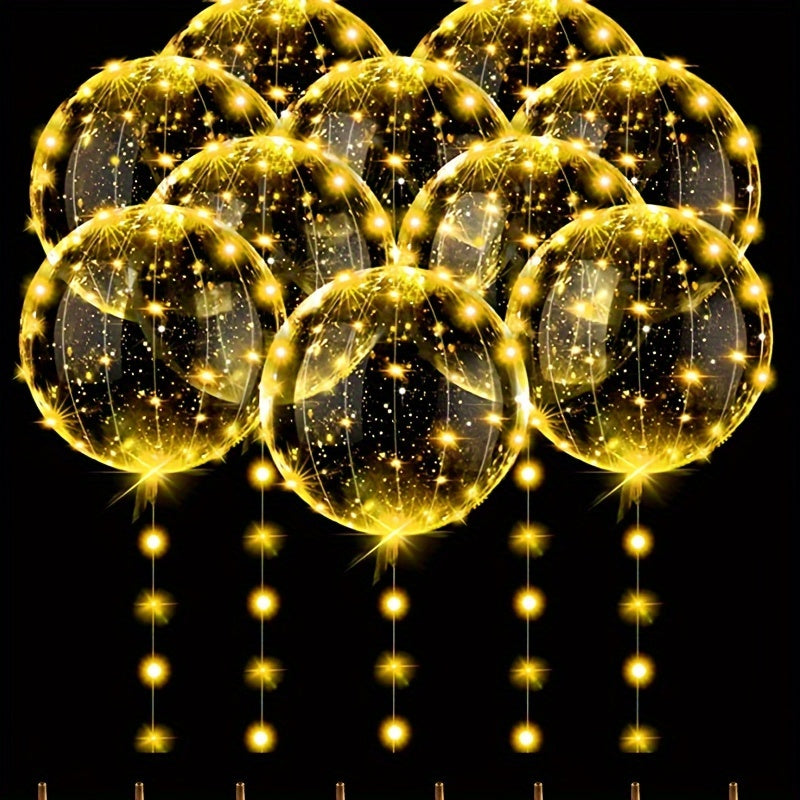 10 ta LED yoritilgan sharchalar to'plami, turli tadbirlar uchun, ichki va tashqi foydalanish uchun AA batareyalar bilan quvvatlanadi, to'ylar, Sevishganlar kuni, tug'ilgan kunlar va bayram bezaklari uchun mukammal.