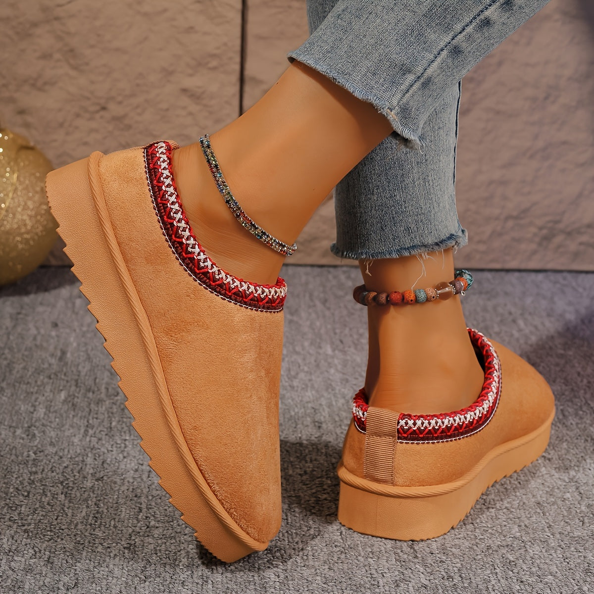 Women's Warm Slip-On Boots Soft Indoor Outdoor Shoes