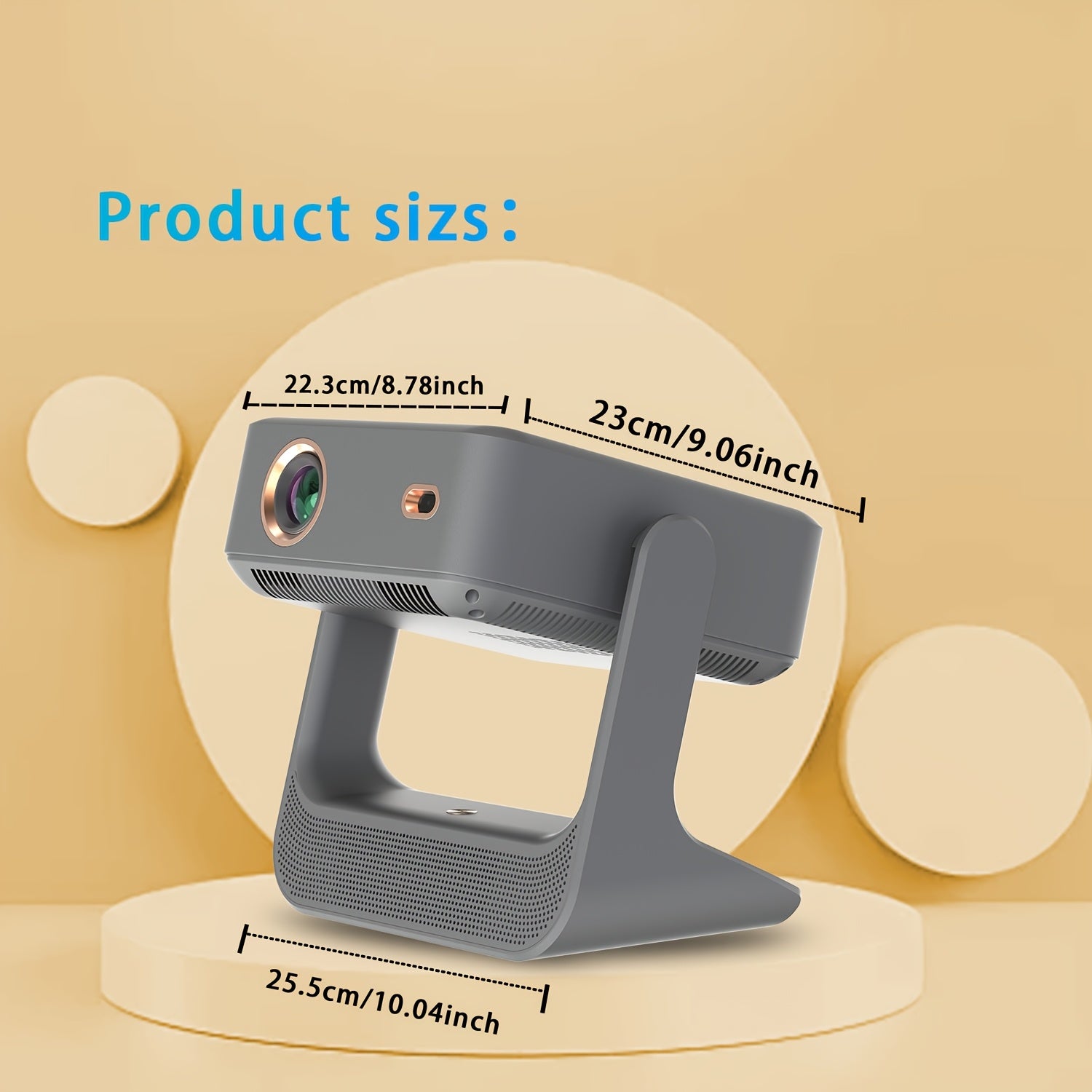 Proyector portátil para el hogar 1080P 4K con soporte, pantalla táctil, WiFi6 y altavoces integrados