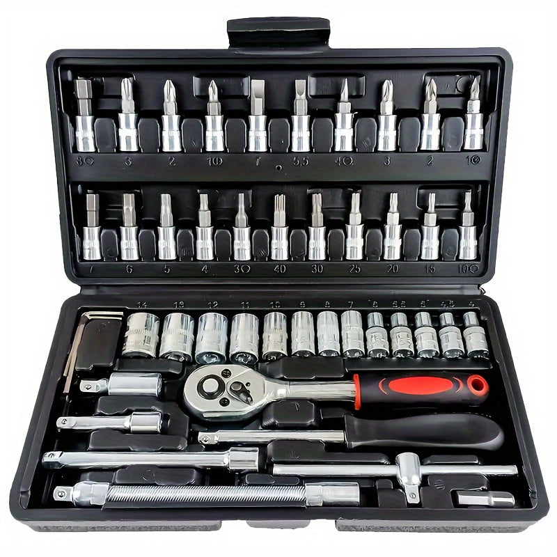 Automotive Repair Tools Set With Ratchet and Screwdrivers for Cars and Motorcycles