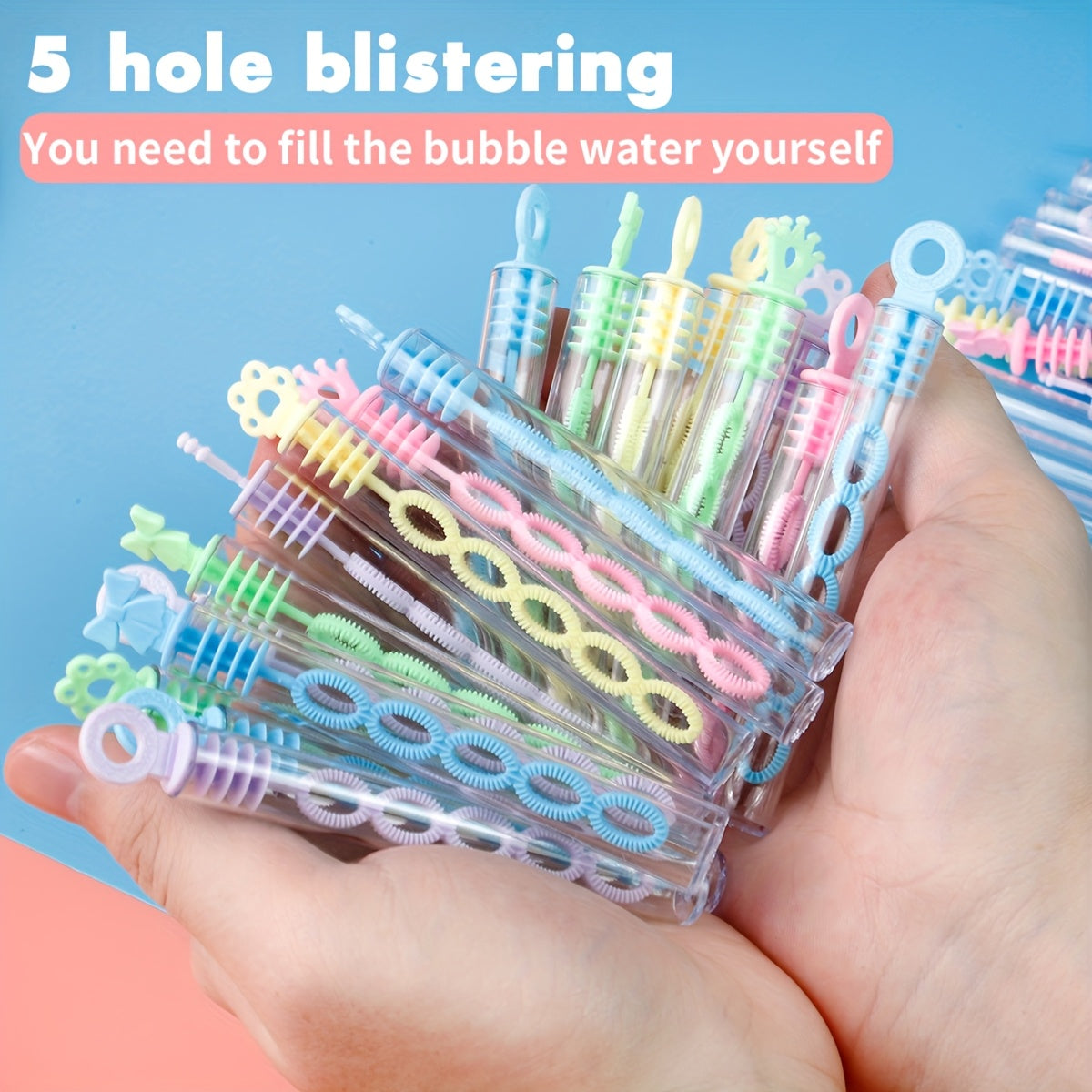 Set of 22 Mini Bubble Wands in Various Shapes for Parties and Events Non-Toxic Plastic