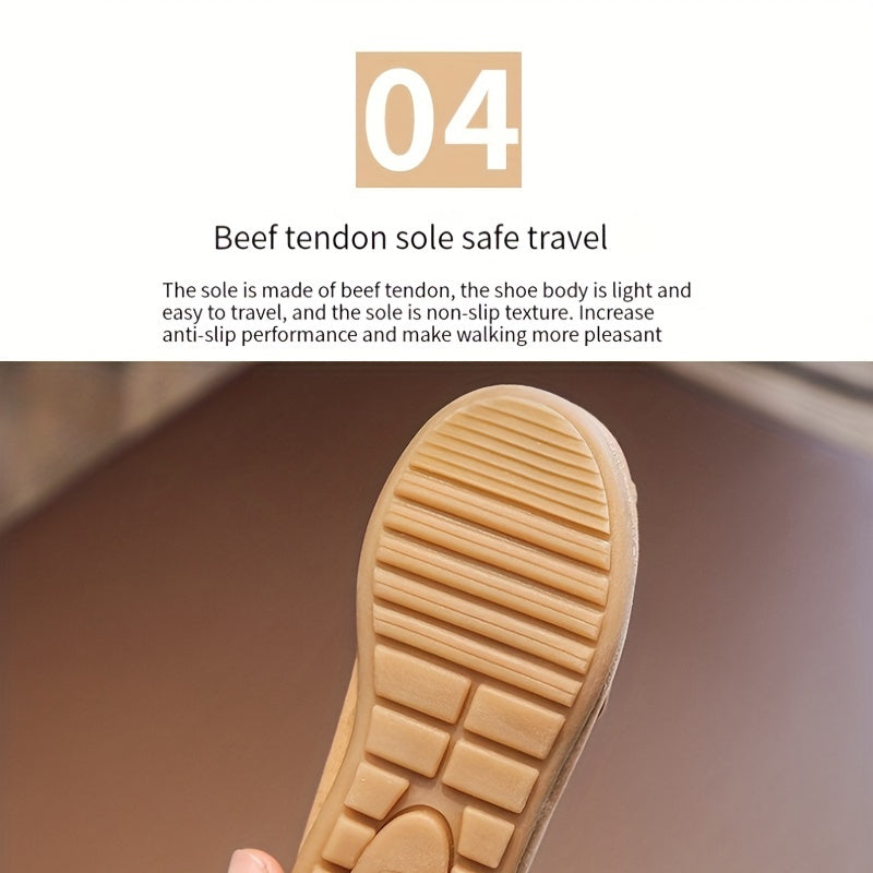 Kids Slip-On Loafers with Soft Fabric Upper Non-Slip Rubber Sole Breathable Lining All-Season