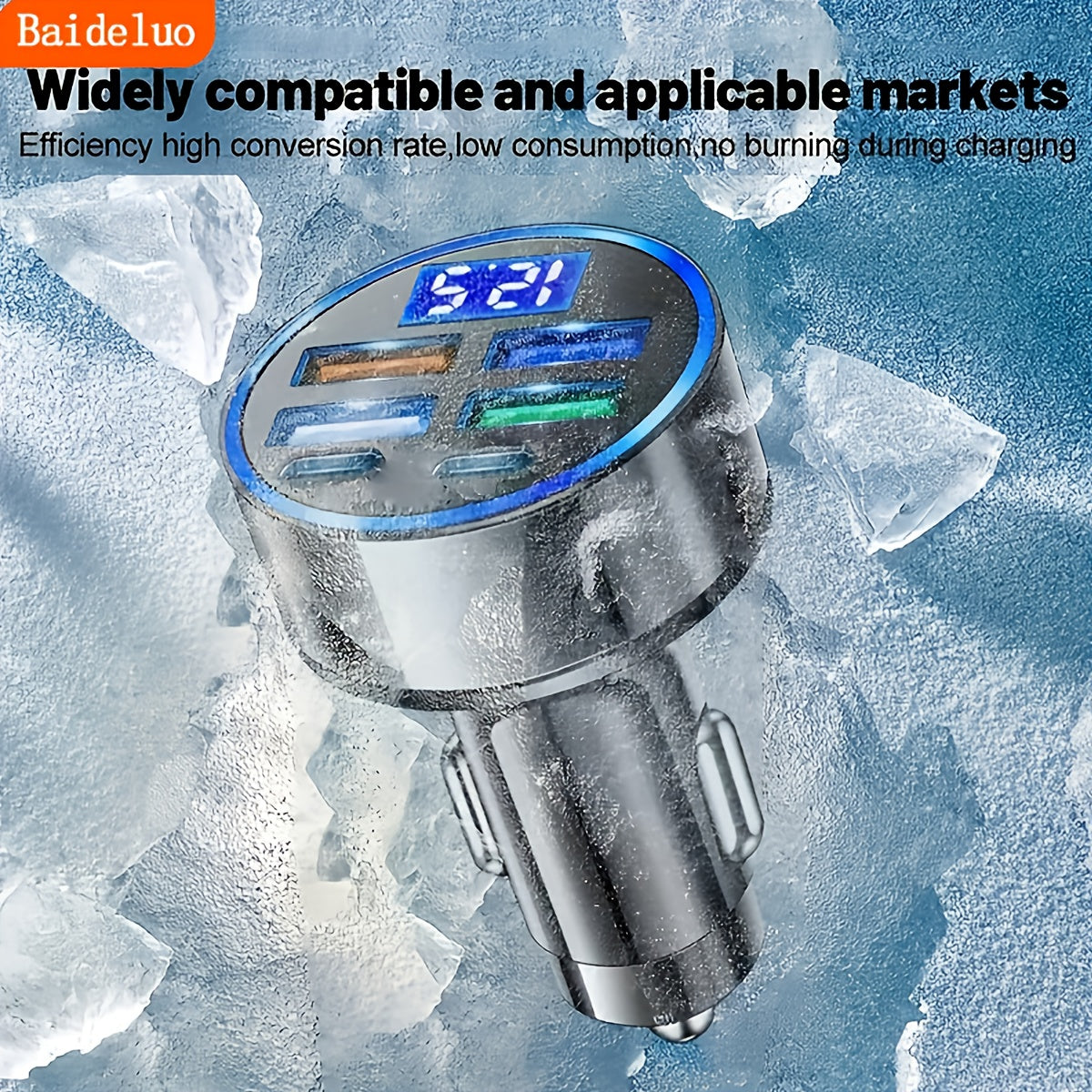 6-портовое автомобильное зарядное устройство USB с быстрой зарядкой, C-Type USB 3.0, универсальный автомобильный адаптер