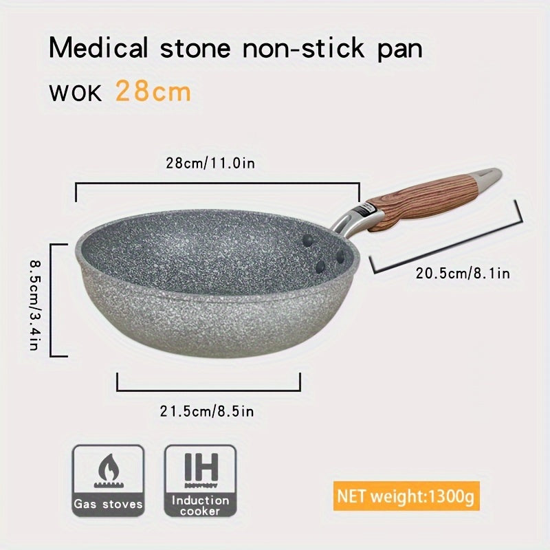 Yopishqoq bo'lmagan alyuminiy vok - Gaz va induksiya pechlari uchun mos, tozalash oson, uy oshxonalariga juda mos keladi