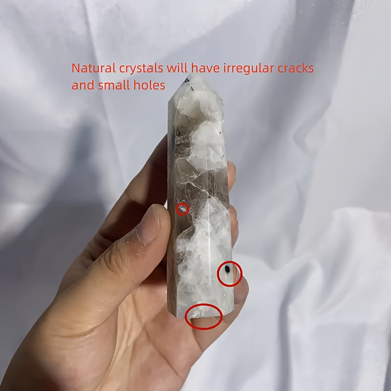 Moonstone Tower Rock Crystal Loose Stone for Home Decor and Gifts