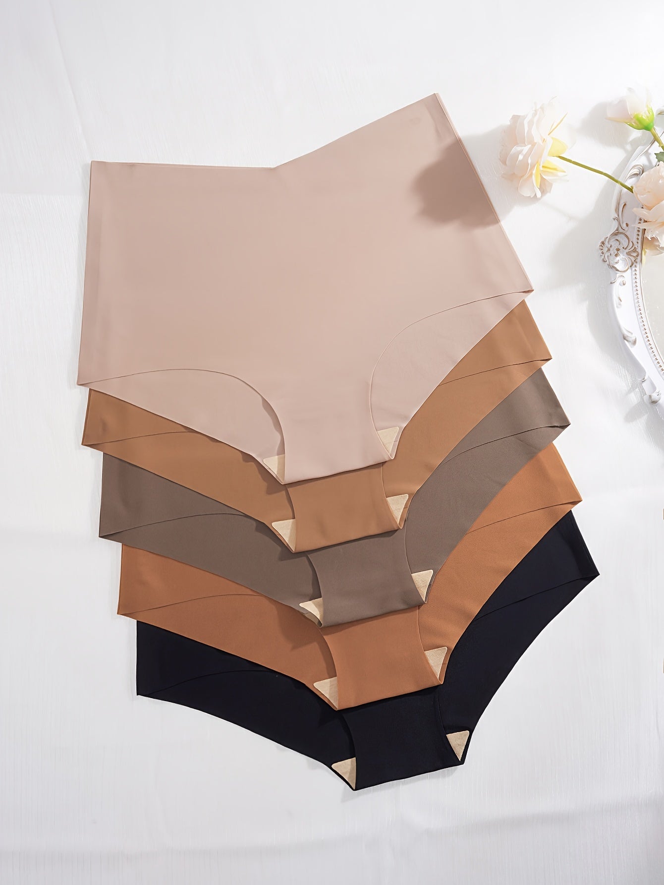 Women's High-Waist Briefs Set 5 Pack Breathable Nylon Elastane Multi-Color