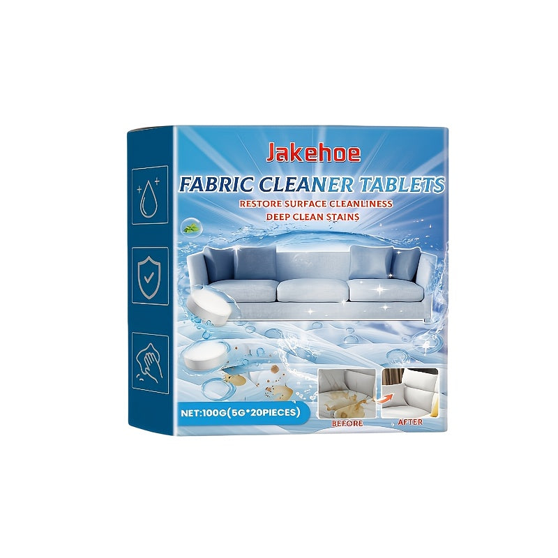 20 Pack Fabric Cleaner Tablets with Citric Acid for Upholstery and Couch Deep Cleaning