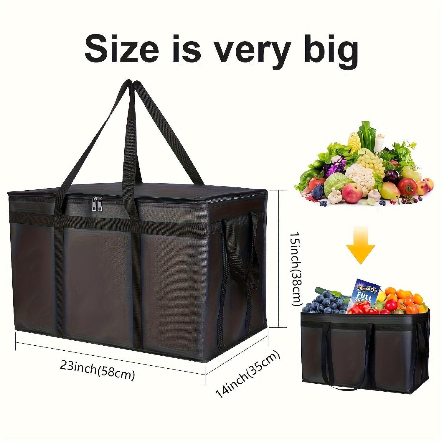 Insulated Food Delivery Bag Large Capacity Thermal Pizza Carrier Catering DoorDash
