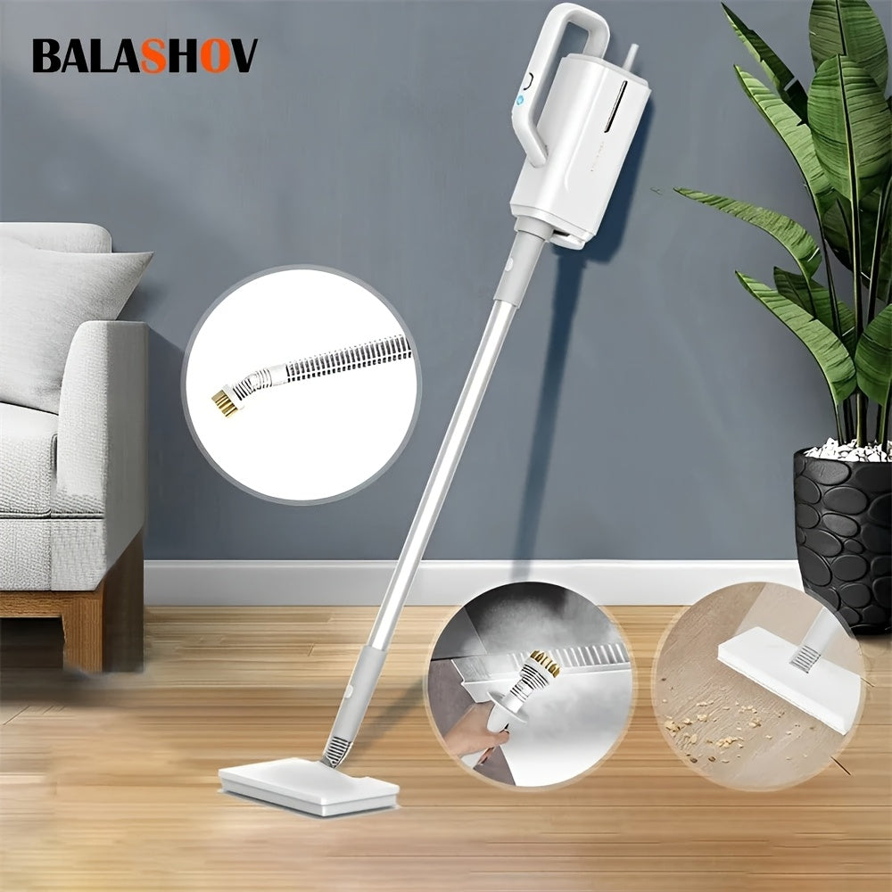 BALASHOV Elektrik Bug'li Mopa, EU Plug bilan, 360ml Suv Tanki, 30-soniya tez isitish, ikki bug' rejimi, almashtiriladigan cho'tkalar, turli xil pol turlari uchun ergonomik tutqich, foydalanish oson, tez