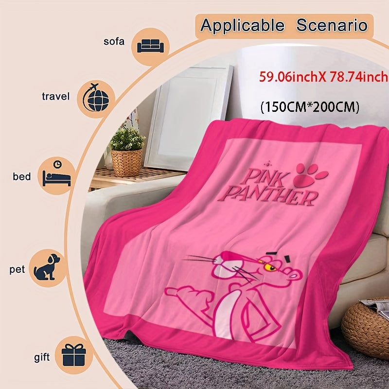 Pink Panther Flannel Fleece Throw Blanket Soft Warm Sofa Office Camping Travel Gift