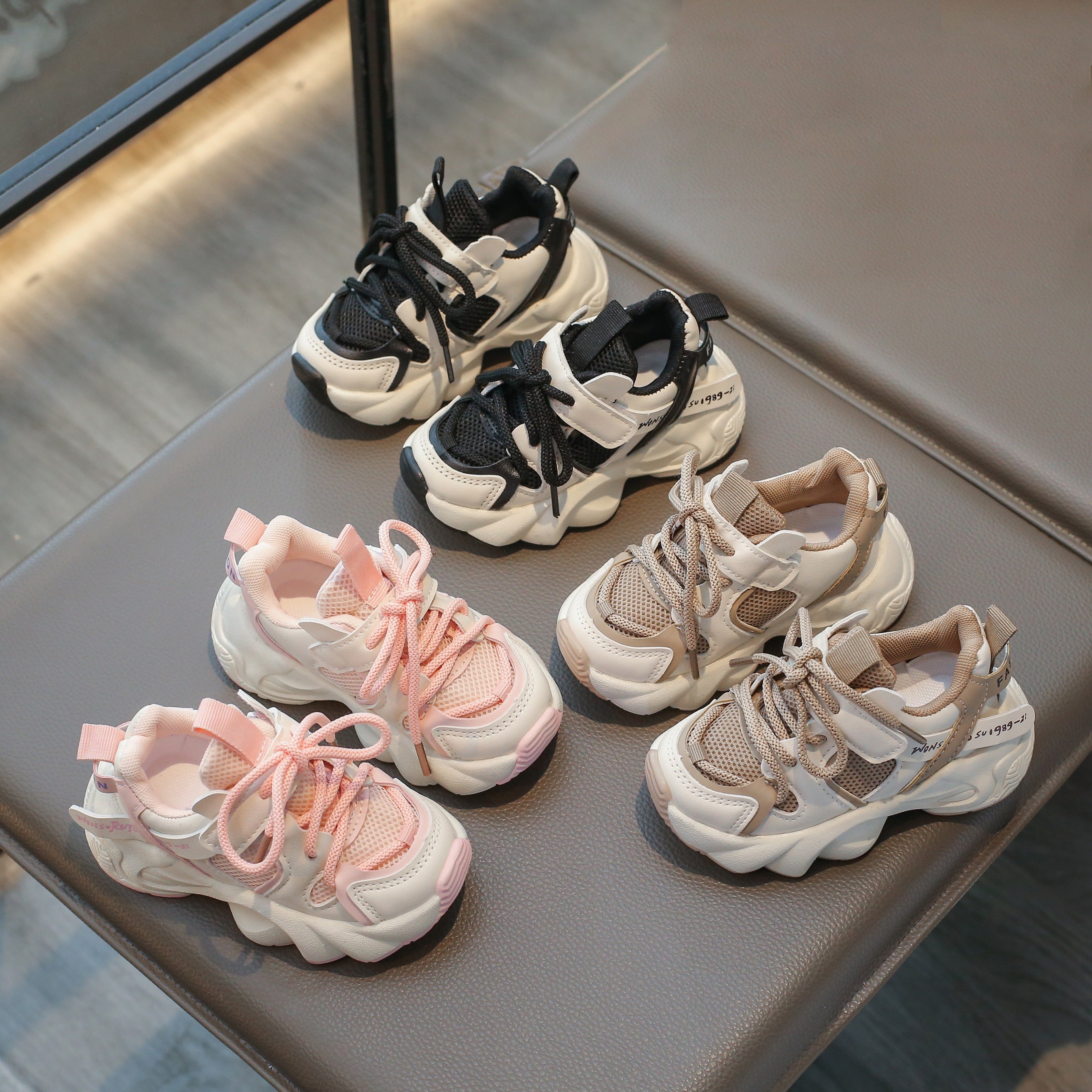 Girls Breathable Mesh Sneakers with Rubber Sole for Casual and Sports Use