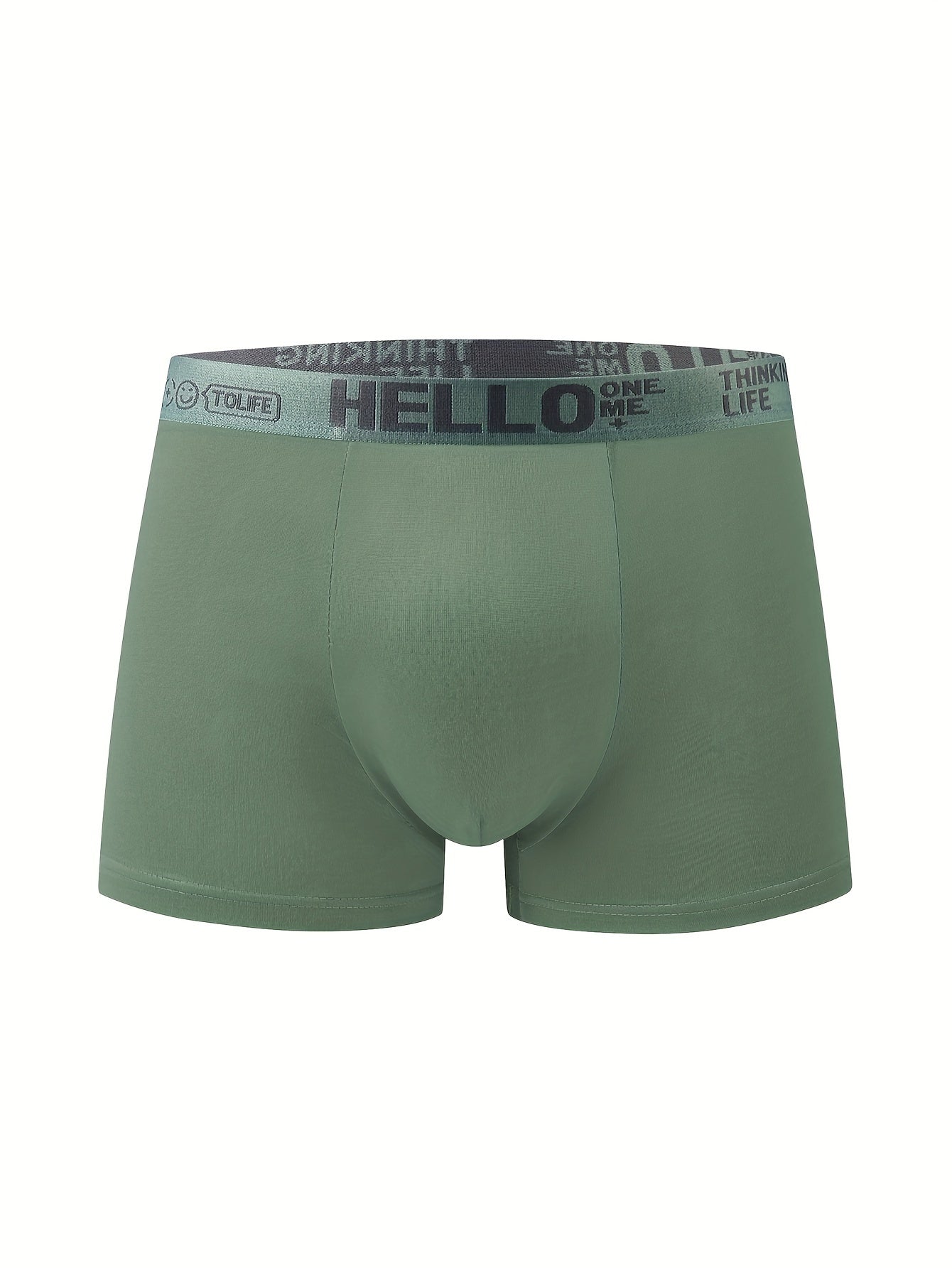 14pcs Men's Boxer Briefs Breathable Quick-Drying High Stretch Sports Trunks with 'Hello' Print