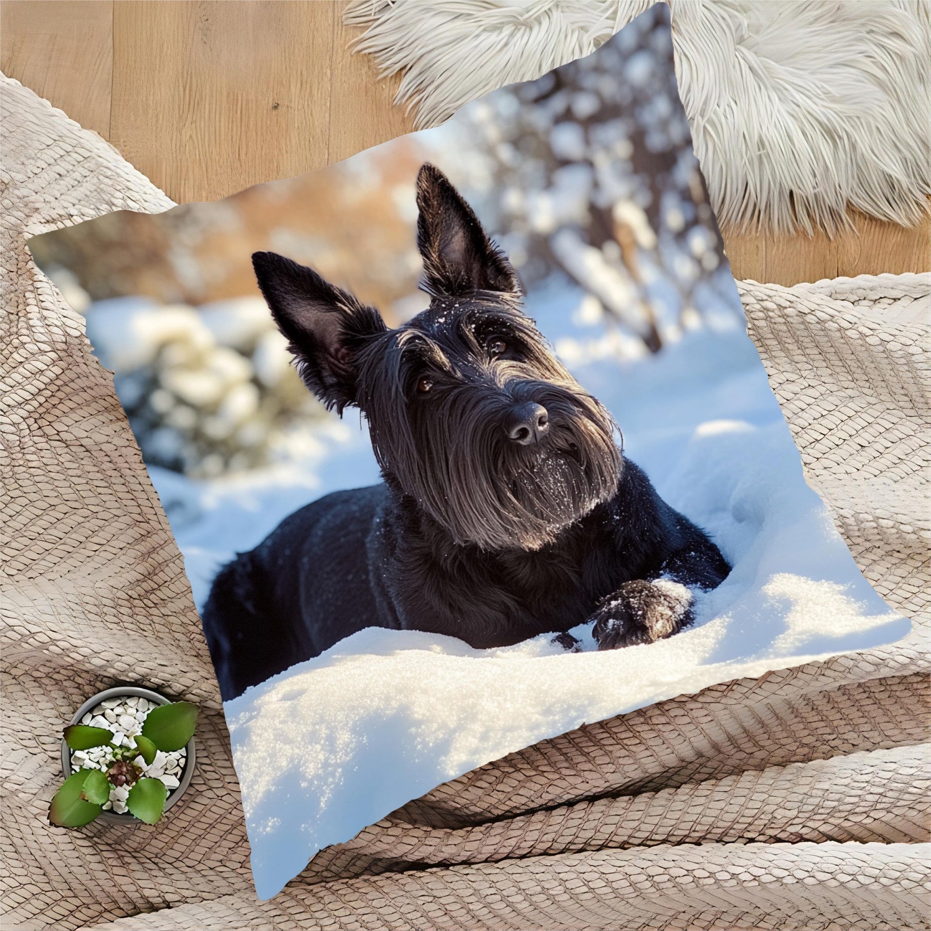 Dog Throw Blanket Cozy Polyester 45x45 cm Soft Warm Couch Bed Decor