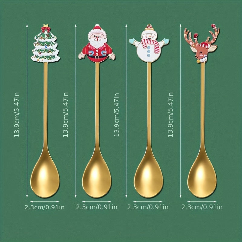 Set of 4 Stainless Steel Cutlery Pieces Gift Box Coffee Dessert Tea Spoons