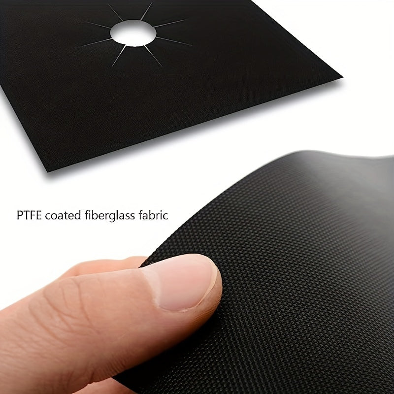 Stovetop Burner Covers Set Black 4/8 Pieces Non-Stick Gas Stove Protectors