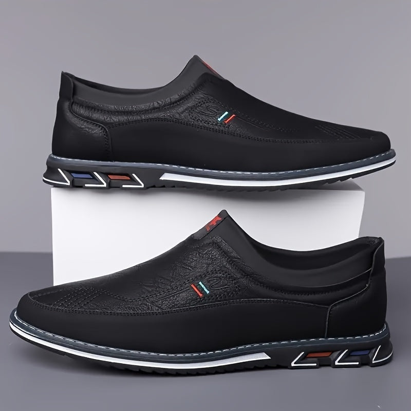 Men's Microfiber Leather Loafers Non-Slip Casual Street Shoes