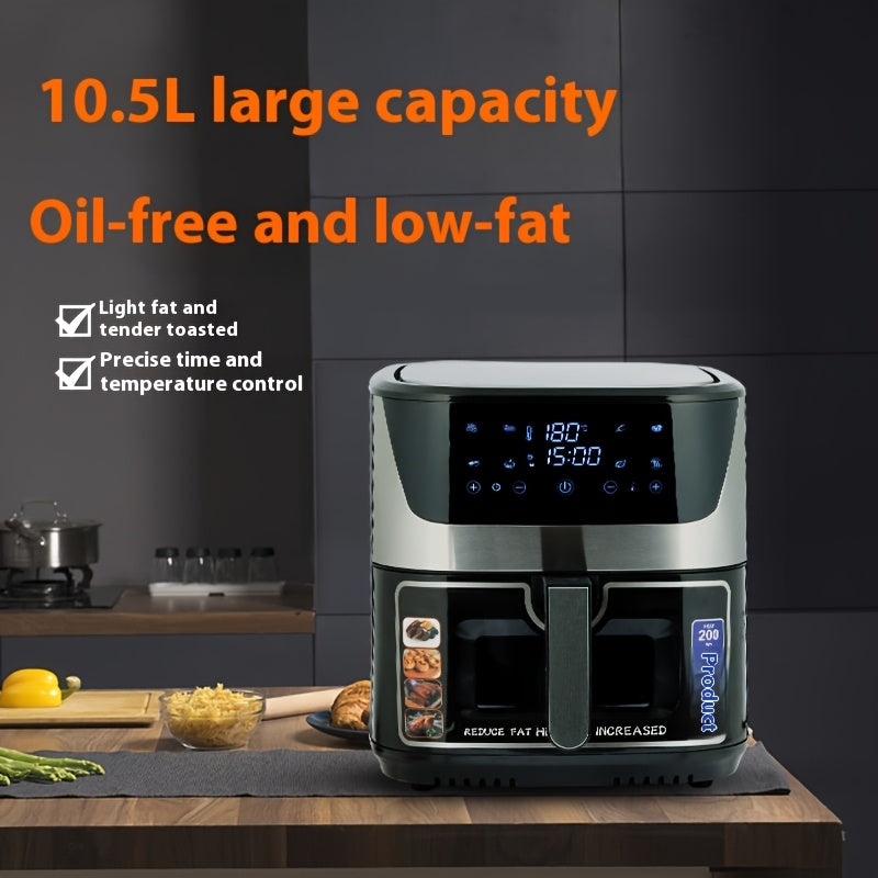 12L Touch Air Fryer raqamli boshqaruvli oldindan sozlamalar bilan, Fransuz kartoshkasi, tovuq, go‘sht, baliq uchun