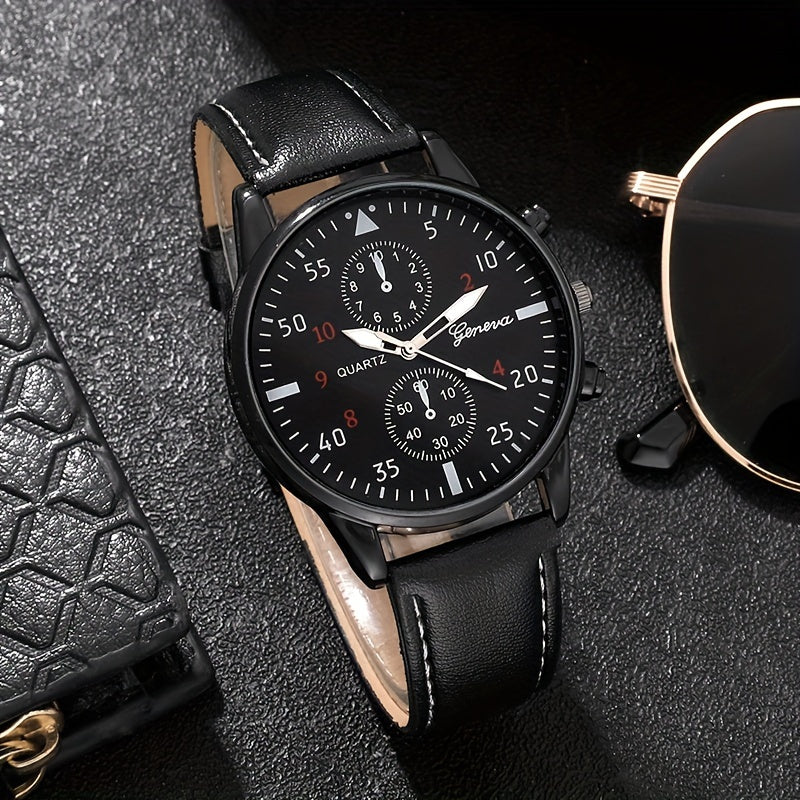 Men's Accessories Set Quartz Watch Wallet Glasses Gift Collection