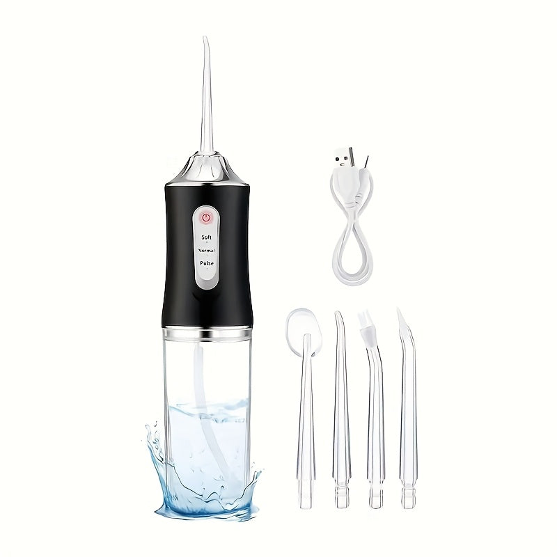Rechargeable Electric Tartar Cleaner with 4 Nozzles for Daily Oral Care Men Women