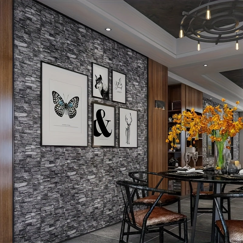 3D Foam Wall Sticker Self-Adhesive Tile Wallpaper 35cm x 5m for Home Decor in Living Room Kitchen Classroom