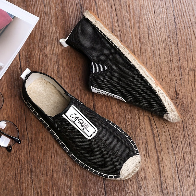 Men's Casual Slip-On Espadrilles Loafers Flax Rubber Sole Summer Spring Fall