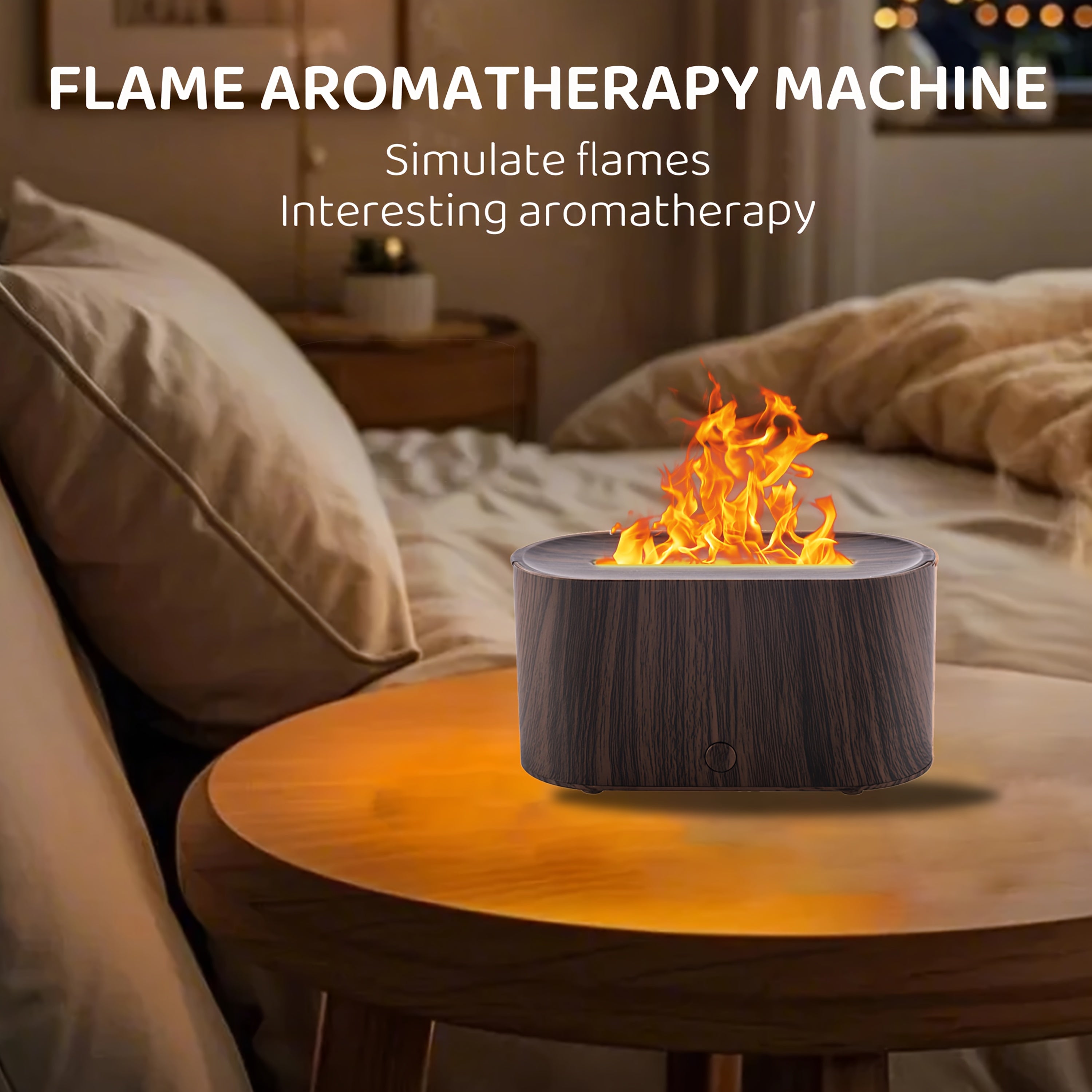 Essential Oil Diffuser Humidifier with Flame Effect and 5 Color Options