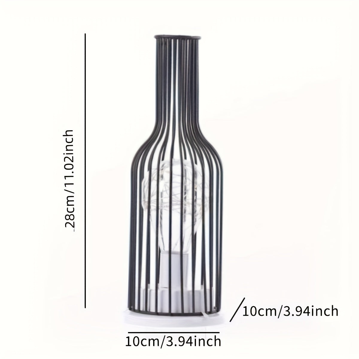 Iron Wire Cage Night Light Battery-Operated LED Table Lamp for Bedroom Living Room