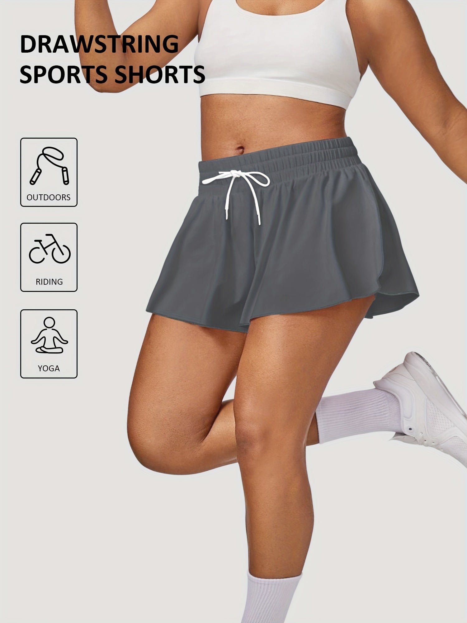 Шорты для бега женские больших размеров с высокой талией, непрозрачные, с карманами