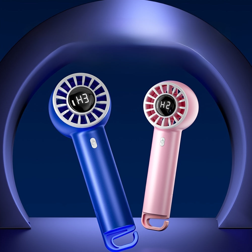 Portable Handheld Fan with Carabiner USB Battery Powered for Travel Camping Desk Bicycles