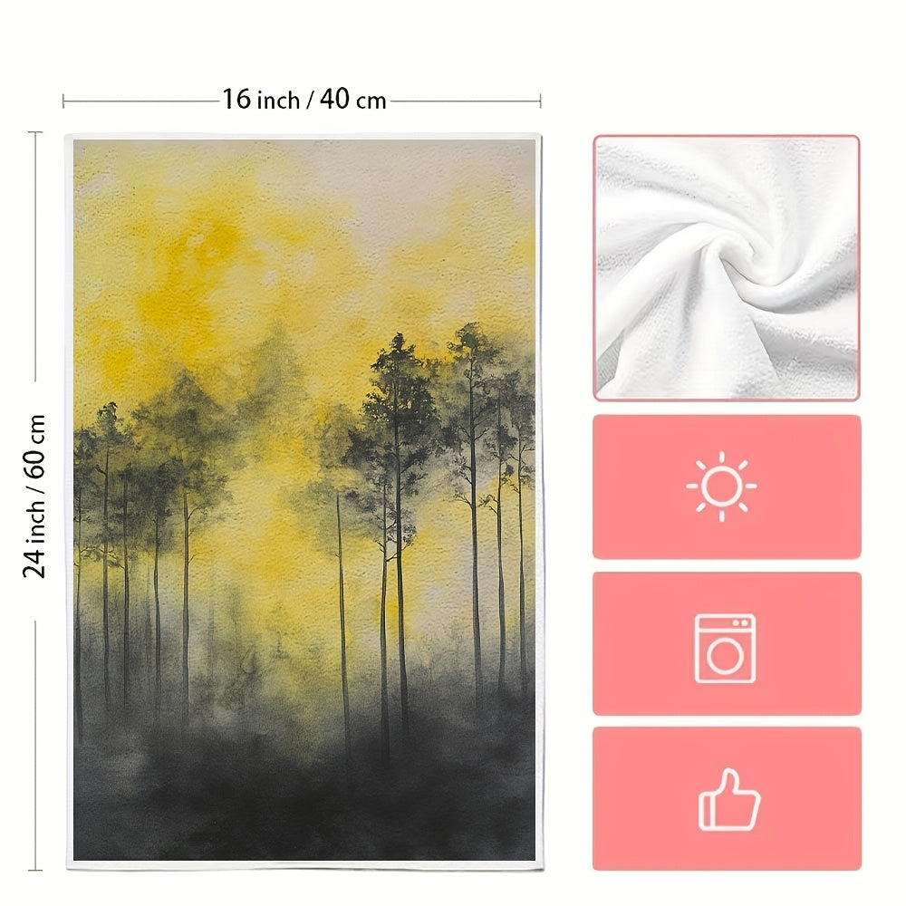 Coastal Style Kitchen Towels 40x60cm Super Absorbent Polyester Dish Hand Towels