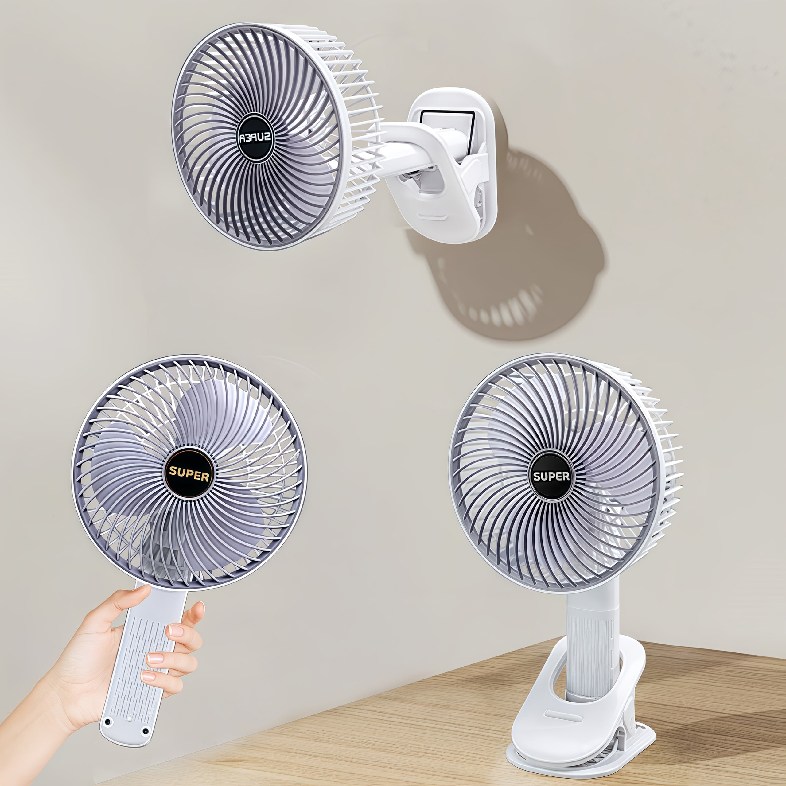 Sozlanadigan burchaklar, 3 tezlik rejimi, klipli dizayni bilan USB orqali qayta zaryadlanadigan portativ stol ventilyatori - uy, ofis yoki sayohat uchun ideal. Zamonaviy, kichik va uslubli.