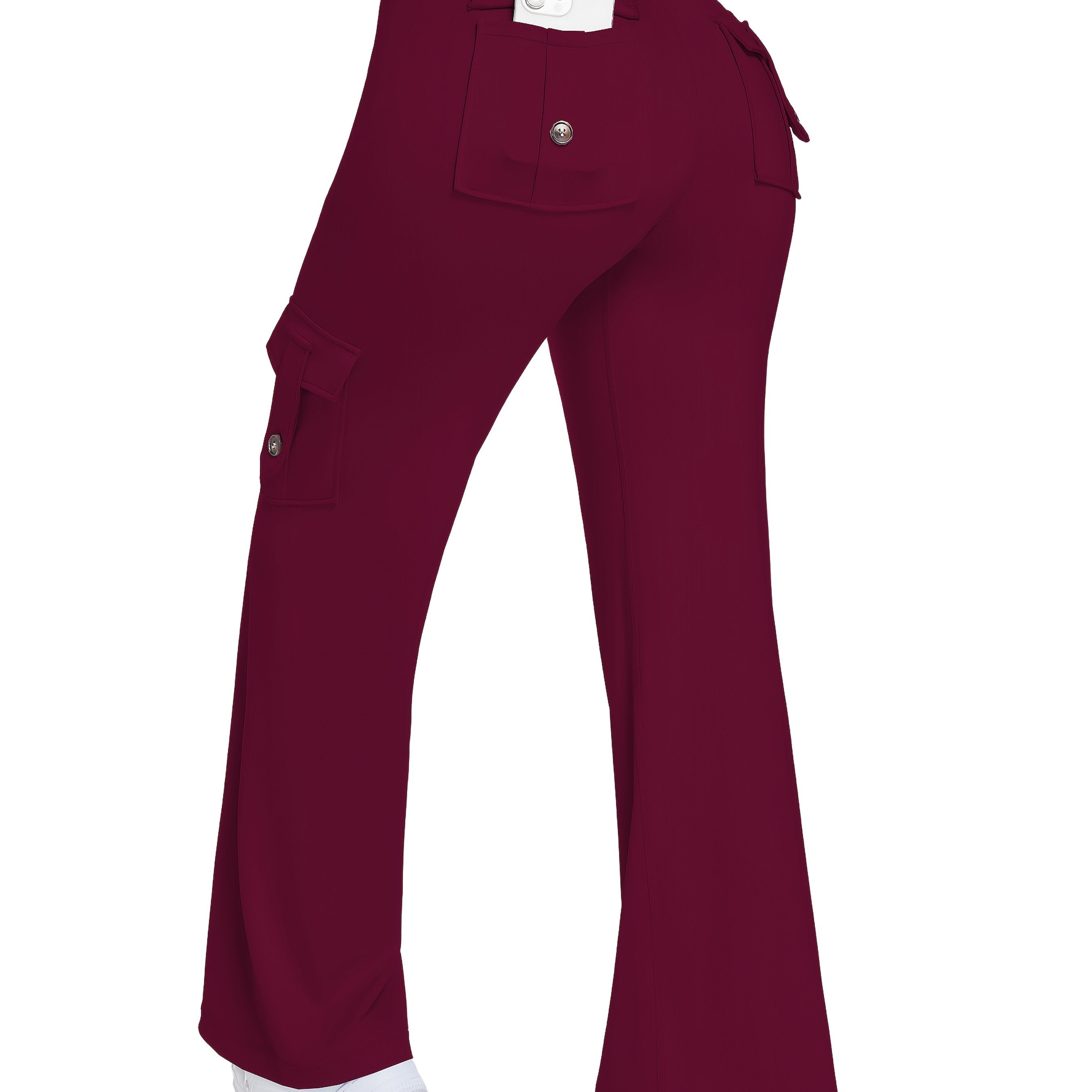 Pantalones de yoga de cintura alta con bolsillos cargo para mujer, talla plus, transpirables y con estiramiento