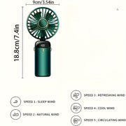 Portable Desk Fan with Digital Display Aromatherapy USB Rechargeable Foldable Compact Office Home