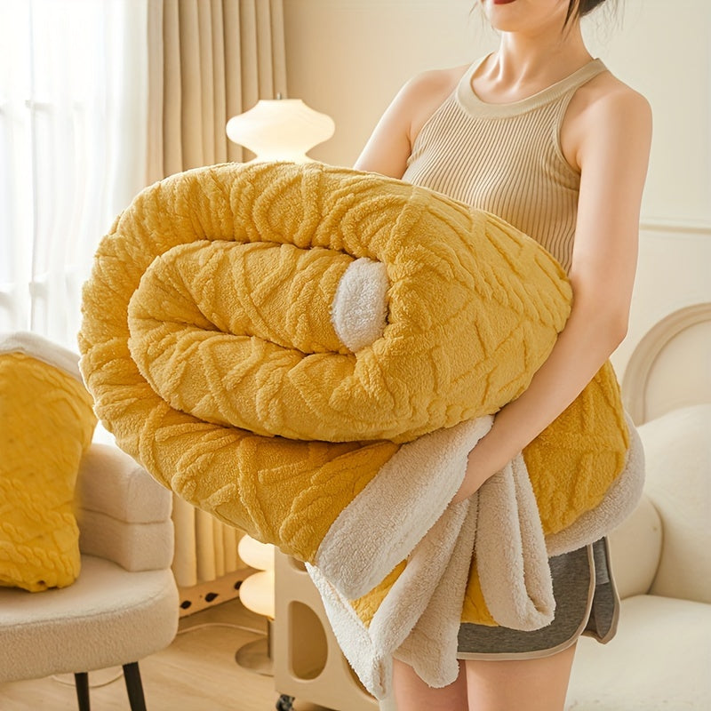 Уютное двустороннее флисовое одеяло, идеально подходящее для осени и зимы, также отлично сохраняет тепло летом благодаря утолщенному дизайну. Идеально для всех сезонов и станет замечательным рождественским подарком.