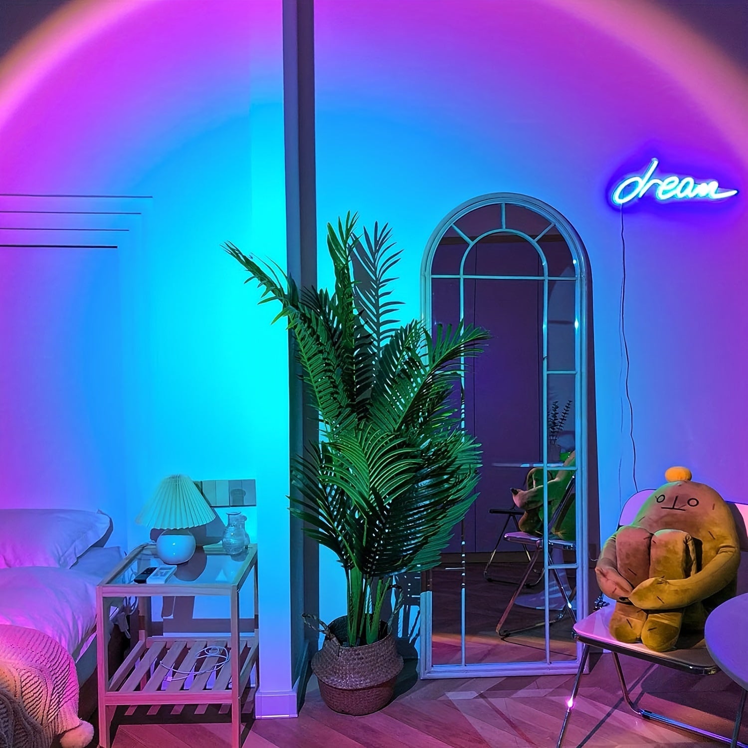 360° Rotating Sunset Projection LED Night Light USB Powered Orange Acrylic Shade Home Decor Bedroom Ambiance