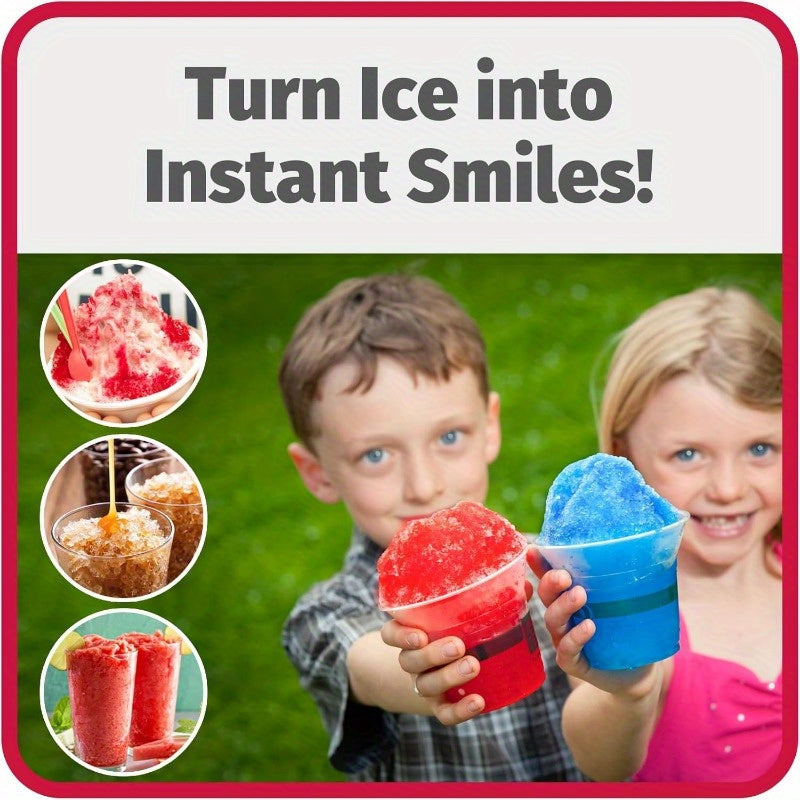 Uy uchun Snow Cone Machine, 3 ta muz blok shaklida qoliplar bilan, qo'lda boshqariladigan qo'l vintli.